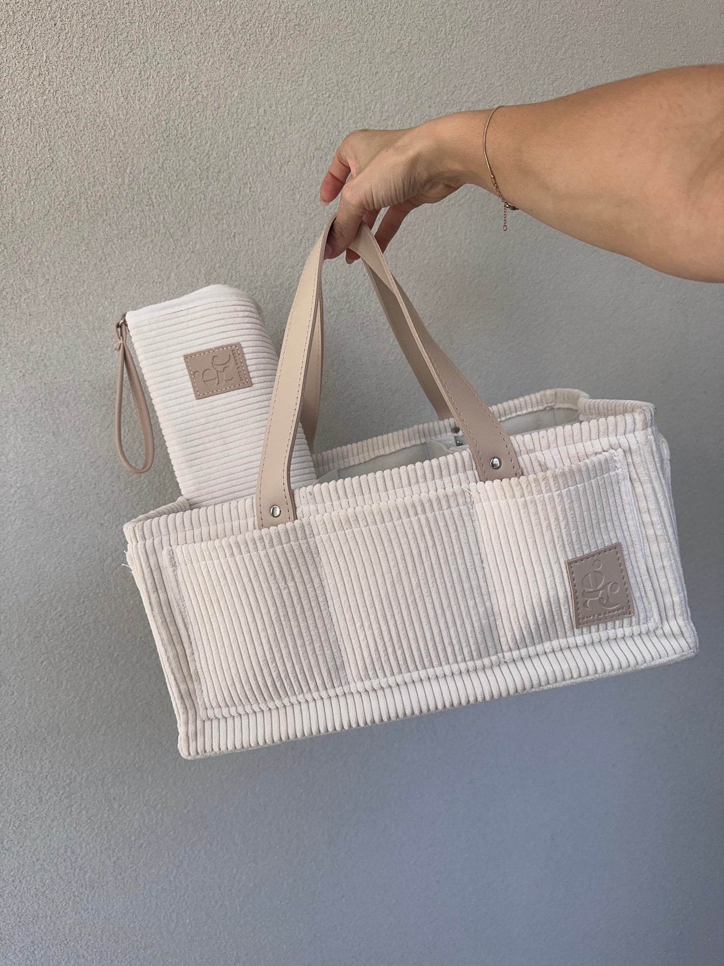 Corduroy Nappy Caddy + Corduroy Change Mat