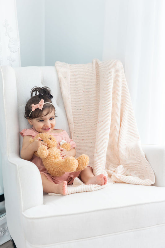 Confetti Organic Cotton Ribbed Blanket