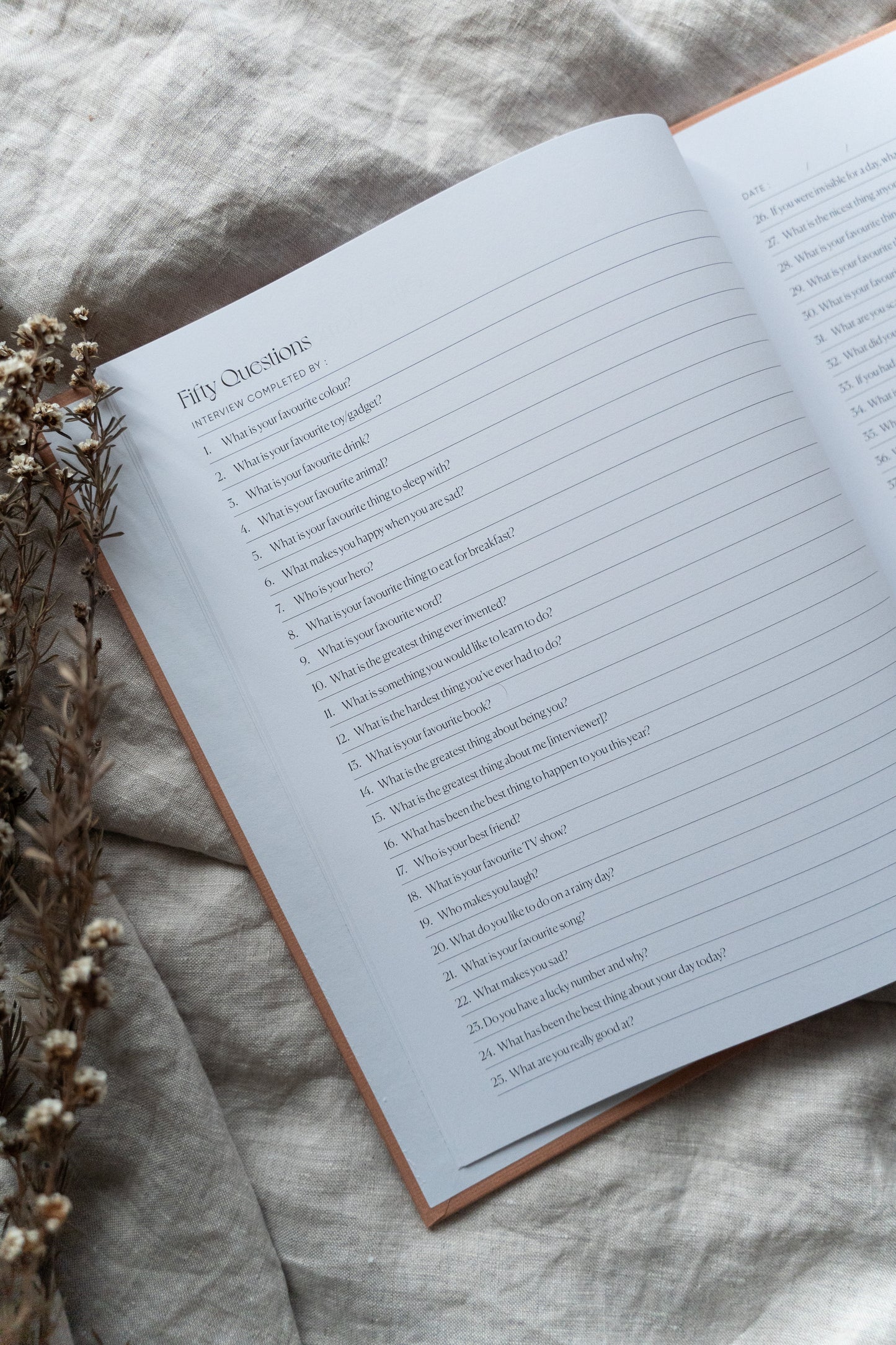 Fifty Questions, Eighteen Years - Baby Journal