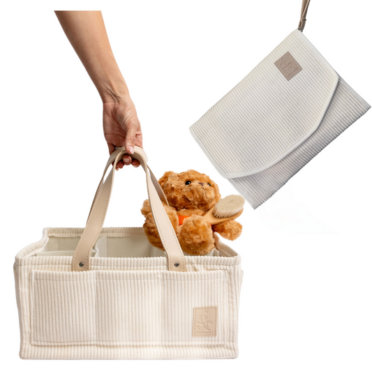 Corduroy Nappy Caddy + Corduroy Change Mat